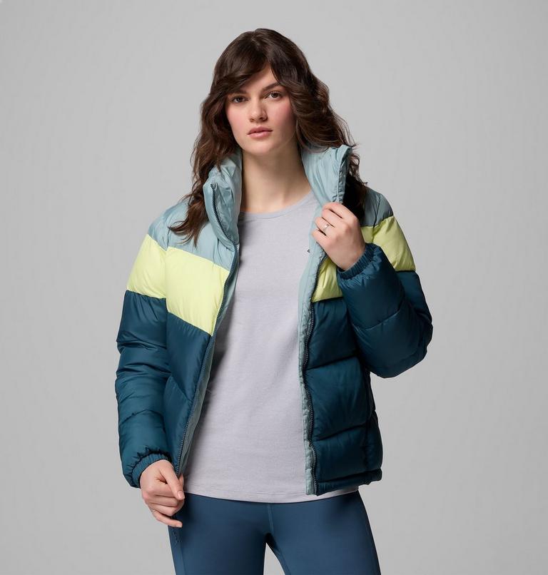Women's Puffect II Colourblock Puffer Jacket, Color: Everblue, Citron Haze, Crushed Blue, image 5