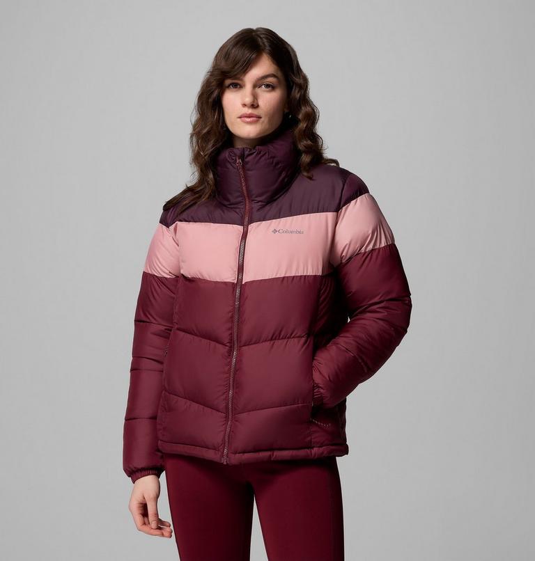 Women's Puffect II Colourblock Puffer Jacket, Color: Rich Wine, Eraser Pink, Moonvista, image 1
