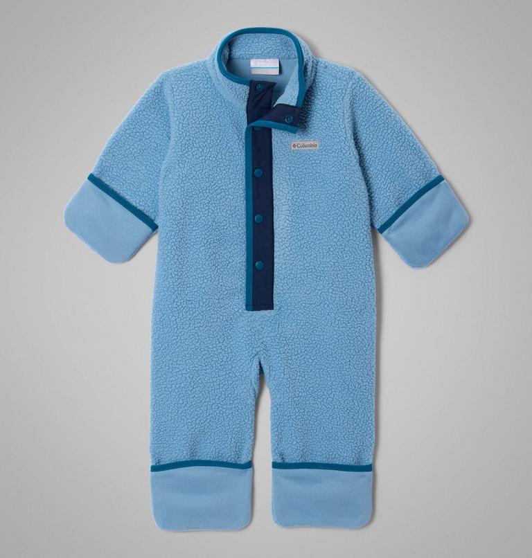 Toddler's Helvetia Sherpa Fleece Bunting, Color: Rainy Day, Collegiate Navy, image 3