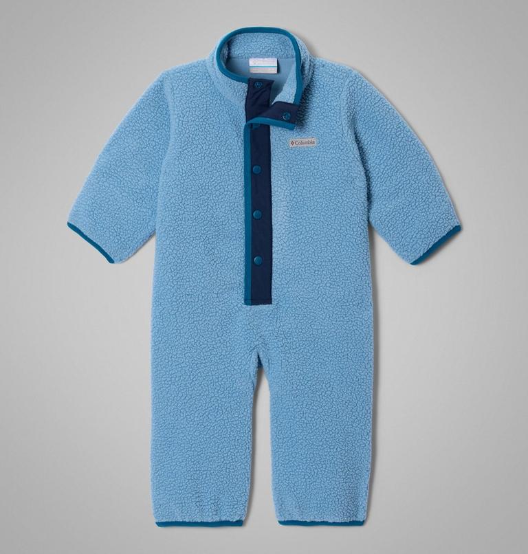 Toddler's Helvetia Sherpa Fleece Bunting, Color: Rainy Day, Collegiate Navy, image 1