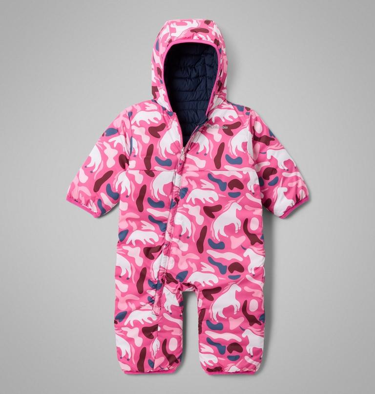 Infant Powder Lite II Reversible Insulated Bunting, Color: Satin Pink, Coll Navy, Rich Wine, image 4
