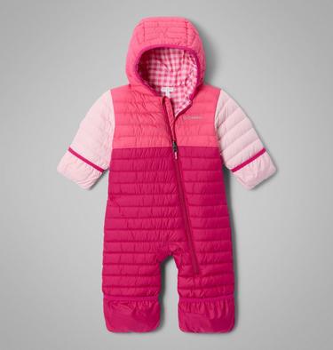 Infant Powder Lite II Reversible Insulated Bunting, Color: Guava Pink, Nico, Satin Pink, image 3