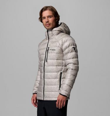 Men's Arctic Crest Down Hooded Jacket, Color: Flint Grey, image 4