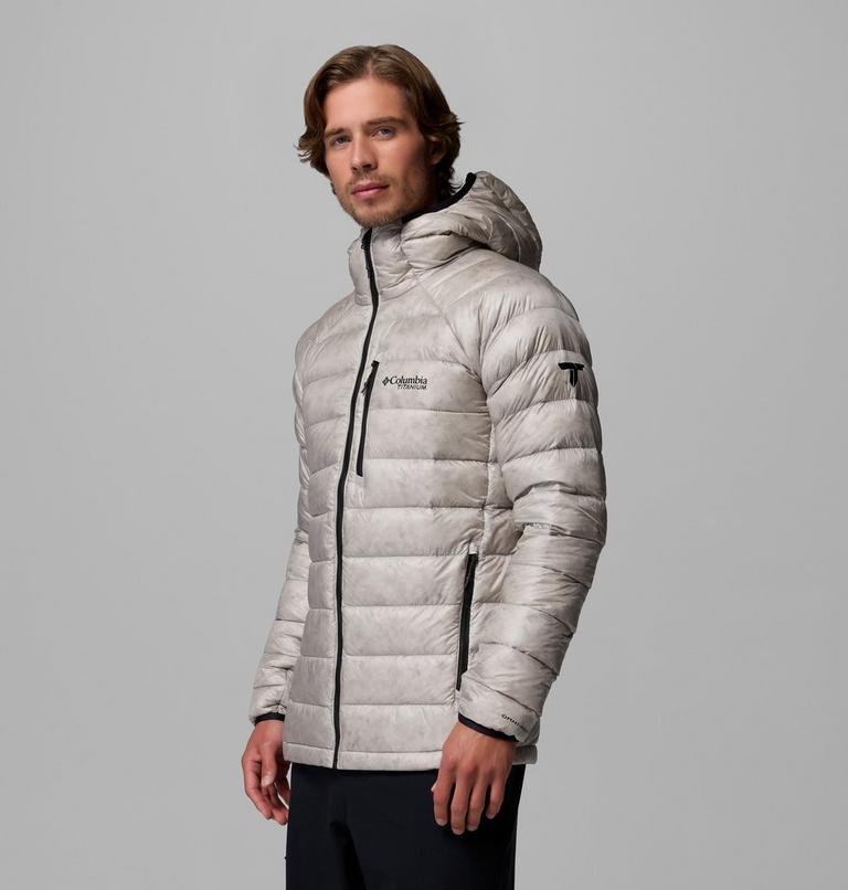 Men's Arctic Crest Down Hooded Jacket, Color: Flint Grey, image 4