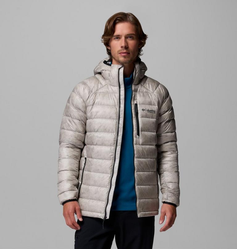 Men's Arctic Crest Down Hooded Jacket, Color: Flint Grey, image 5