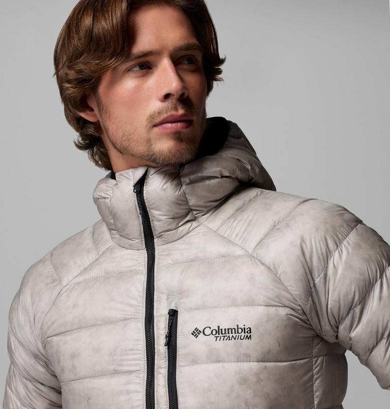 Men's Arctic Crest Down Hooded Jacket, Color: Flint Grey, image 7