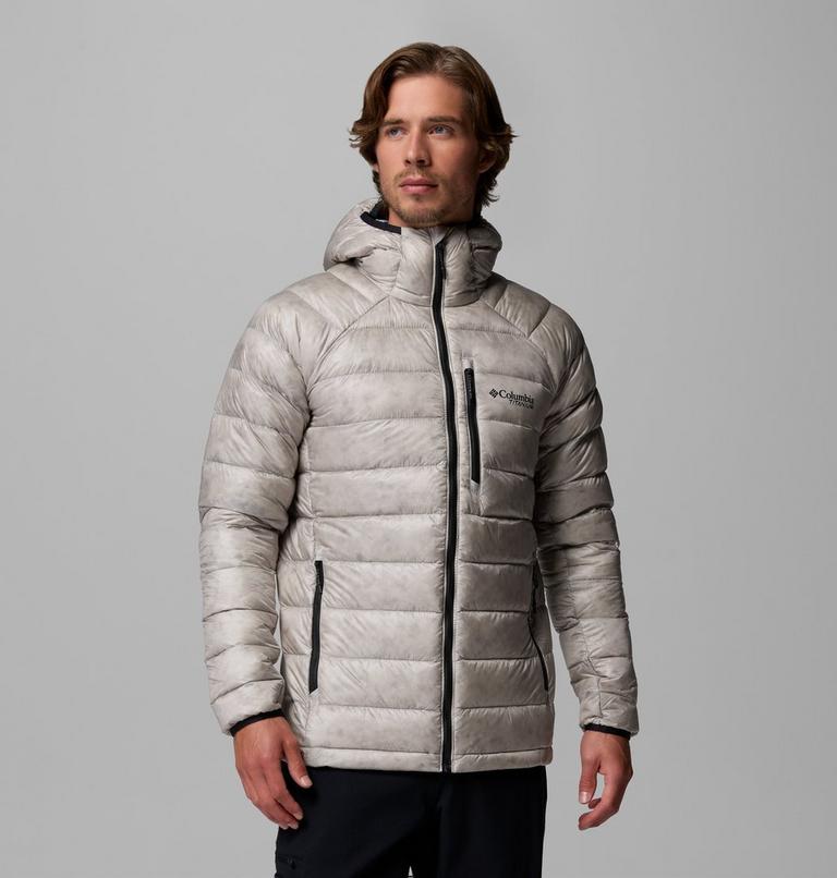 Men's Arctic Crest Down Hooded Jacket, Color: Flint Grey, image 1