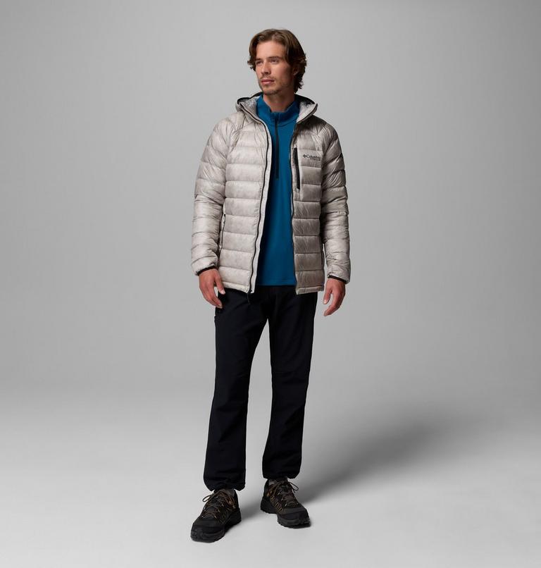 Men's Arctic Crest Down Hooded Jacket, Color: Flint Grey, image 2