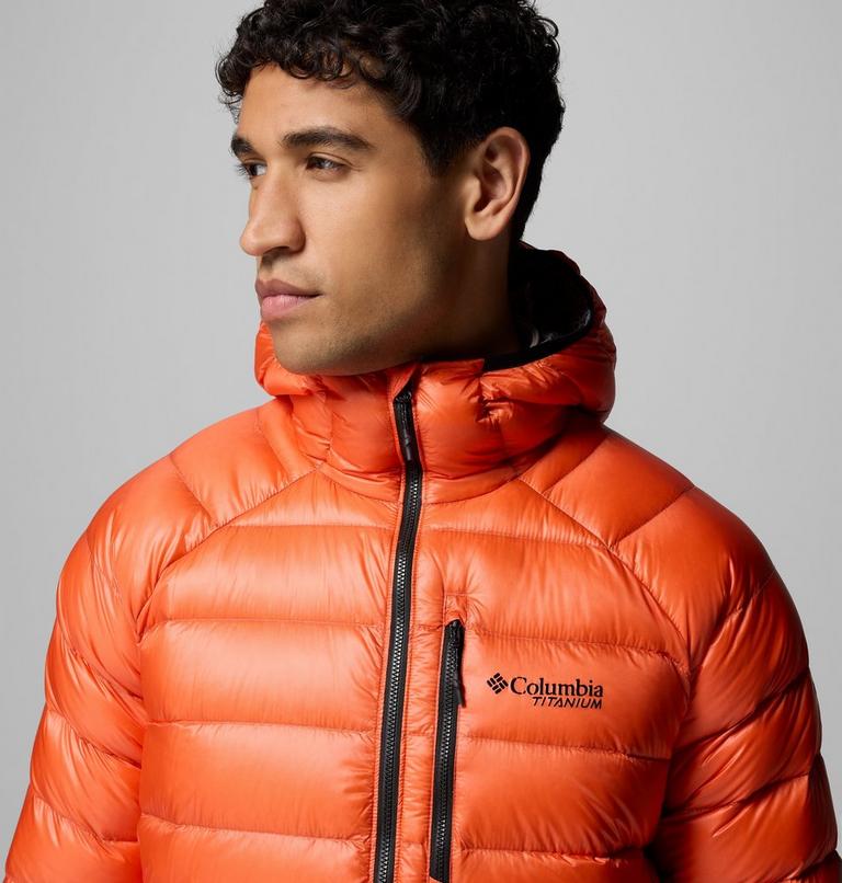 Men's Arctic Crest Down Hooded Jacket, Color: Zing, image 7