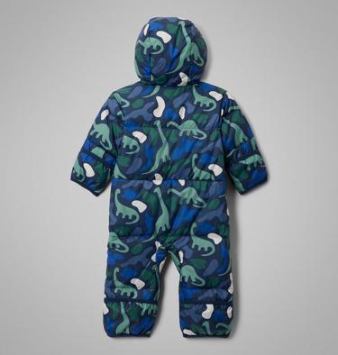 Infant Snuggly Bunny II Insulated Bunting, Color: Collegiate Navy Dinoflauge, Rain Forest, image 14