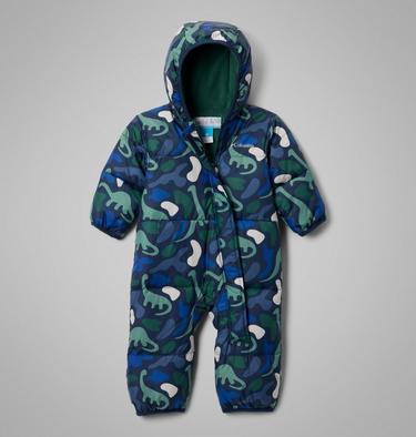Infant Snuggly Bunny II Insulated Bunting, Color: Collegiate Navy Dinoflauge, Rain Forest, image 13