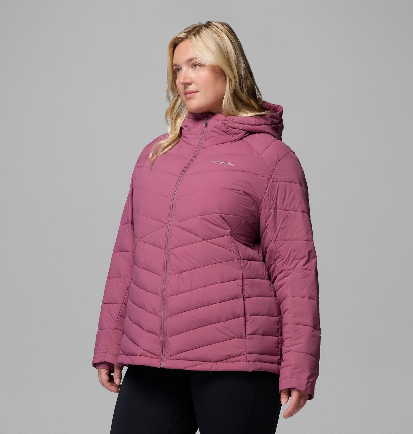 Женская куртка Columbia Joy Peak II Hooded Jacket - Plus Size, цвет: Состаренный розовато-лиловый — фото 3