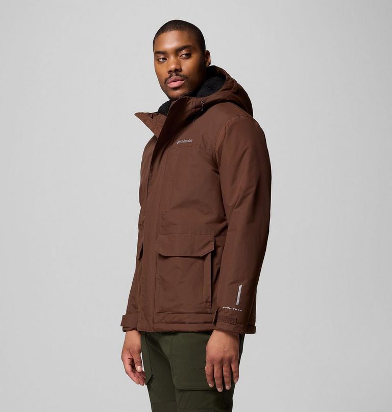 Chaqueta impermeable con capucha y forro polar sherpa Landroamer para hombre, Color: Tobacco, image 4