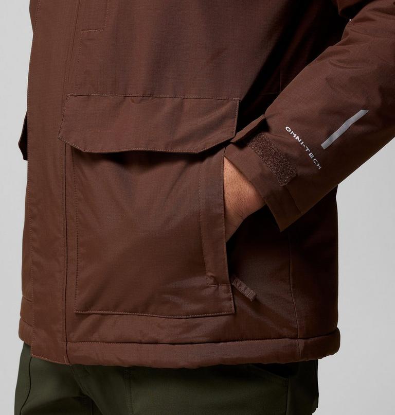 Chaqueta impermeable con capucha y forro polar sherpa Landroamer para hombre, Color: Tobacco, image 8
