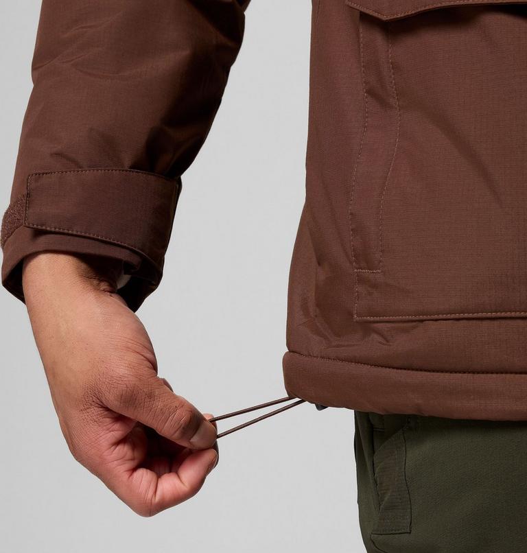 Chaqueta impermeable con capucha y forro polar sherpa Landroamer para hombre, Color: Tobacco, image 9