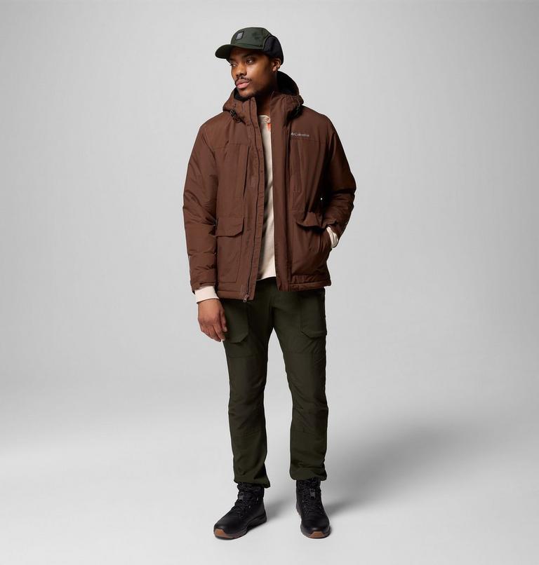 Chaqueta impermeable con capucha y forro polar sherpa Landroamer para hombre, Color: Tobacco, image 2