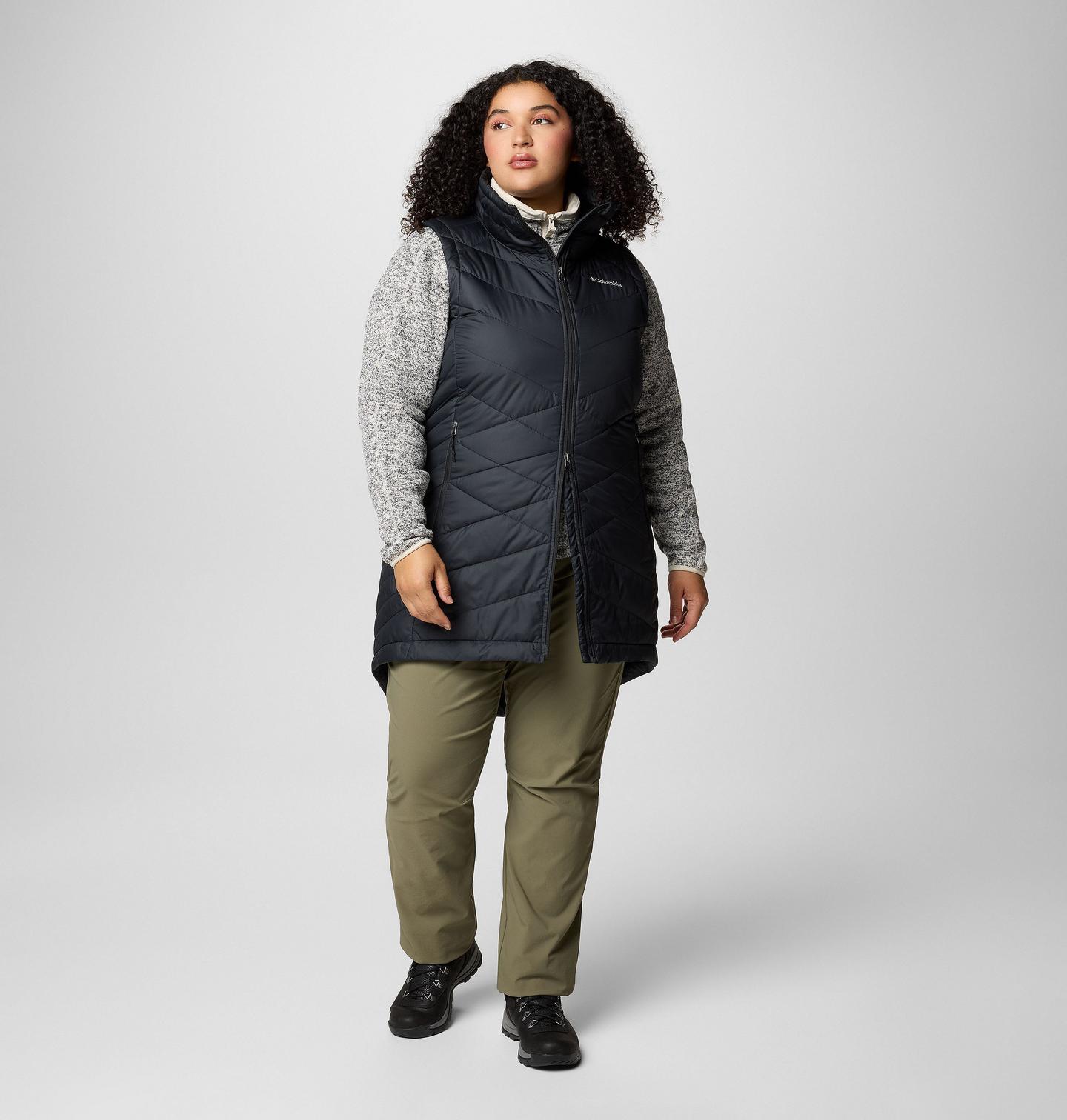 Женский жилет Columbia Heavenly II Long Vest - Plus Size, цвет: Чёрный — фото 2