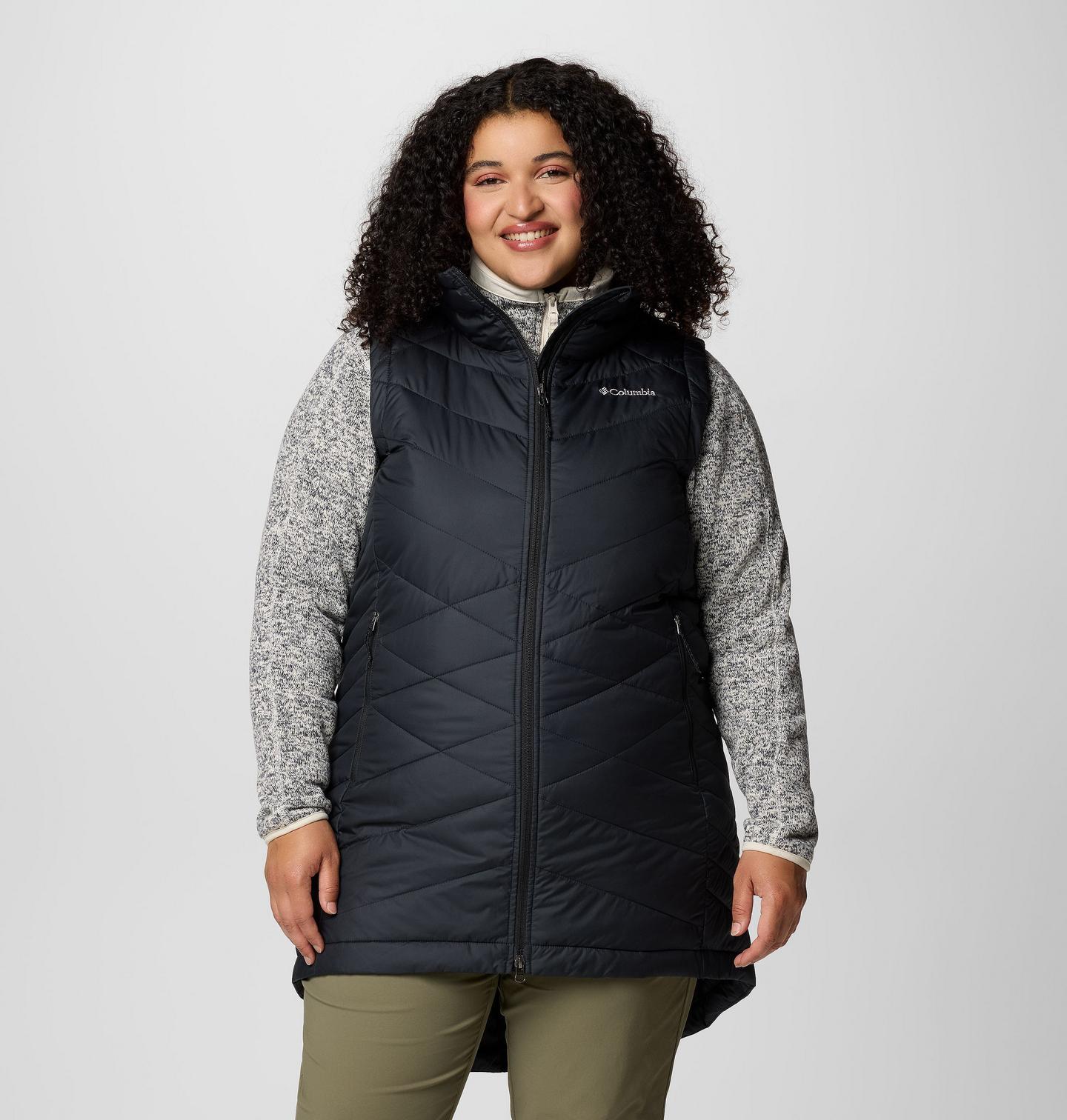 Женский жилет Columbia Heavenly II Long Vest - Plus Size, цвет: Чёрный — фото 1