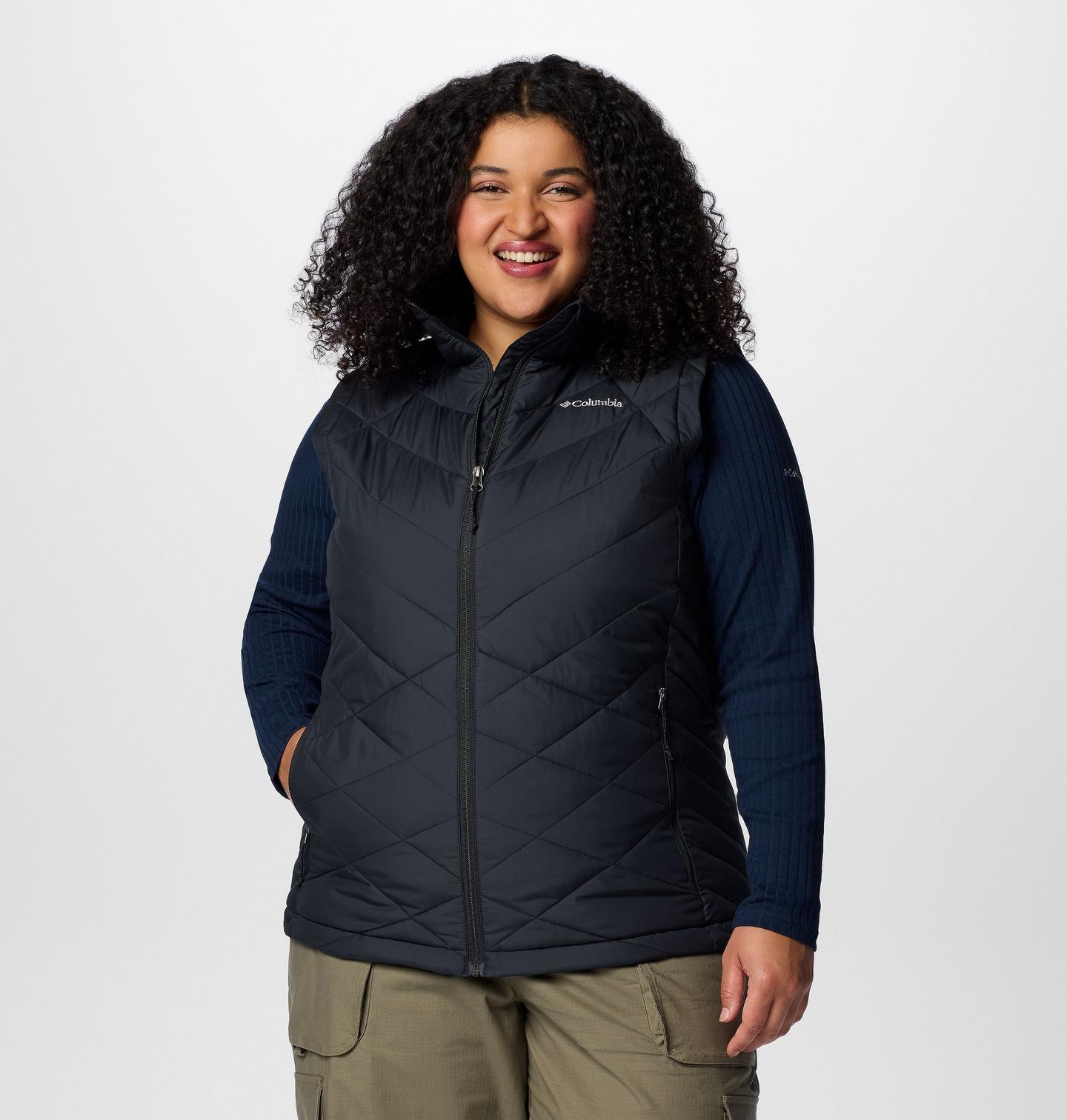 Женский жилет Columbia Heavenly II Vest - Plus Size, цвет: Чёрный — фото 1