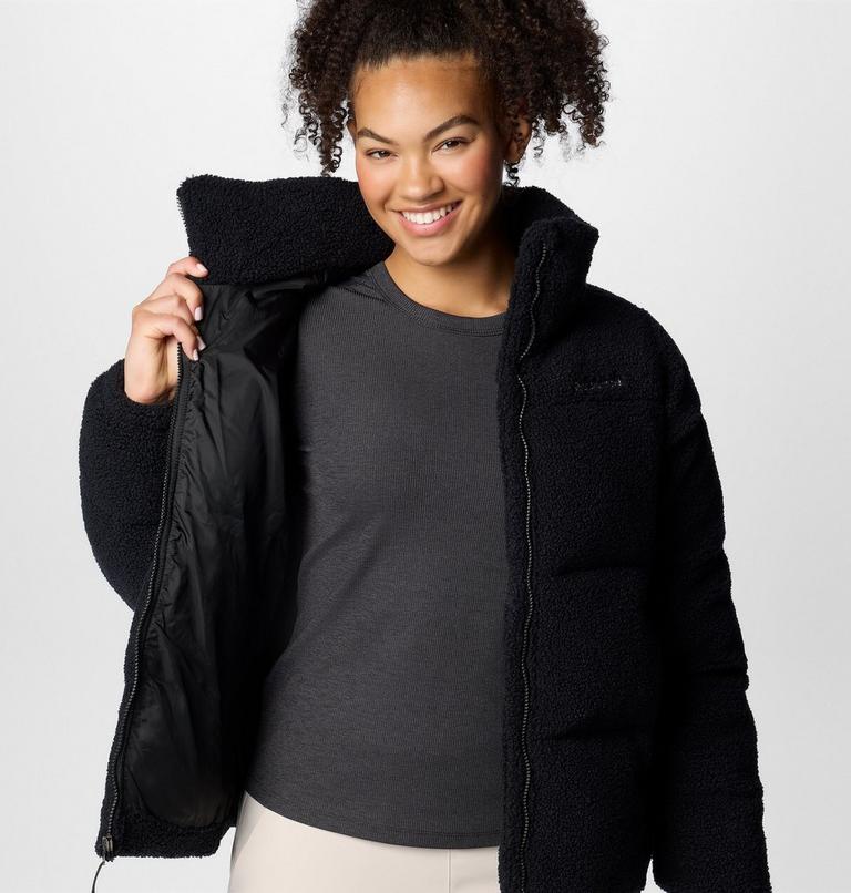Chaqueta acolchada de forro polar sherpa Puffect para mujer, Color: Black, image 6
