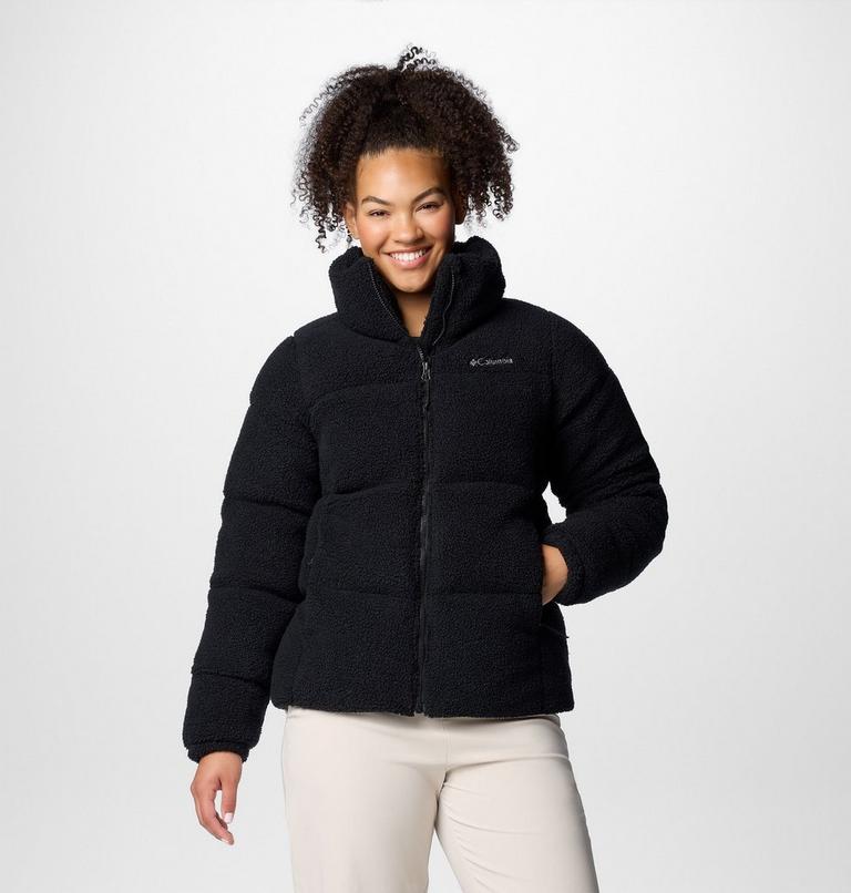 Chaqueta acolchada de forro polar sherpa Puffect para mujer, Color: Black, image 1