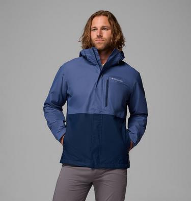 Men's Hikebound II Waterproof Jacket, Color: Dark Mountain, Collegiate Navy, image 7