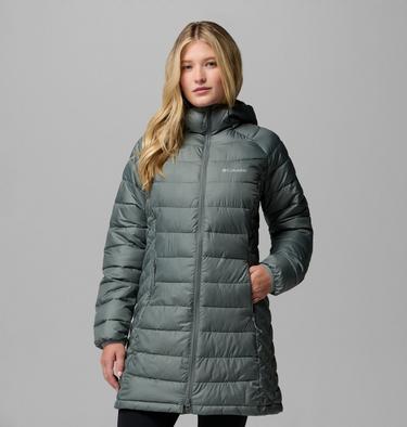 Chaqueta aislante de largo medio Powder Lite II para mujer, Color: Sedona Sage, image 1