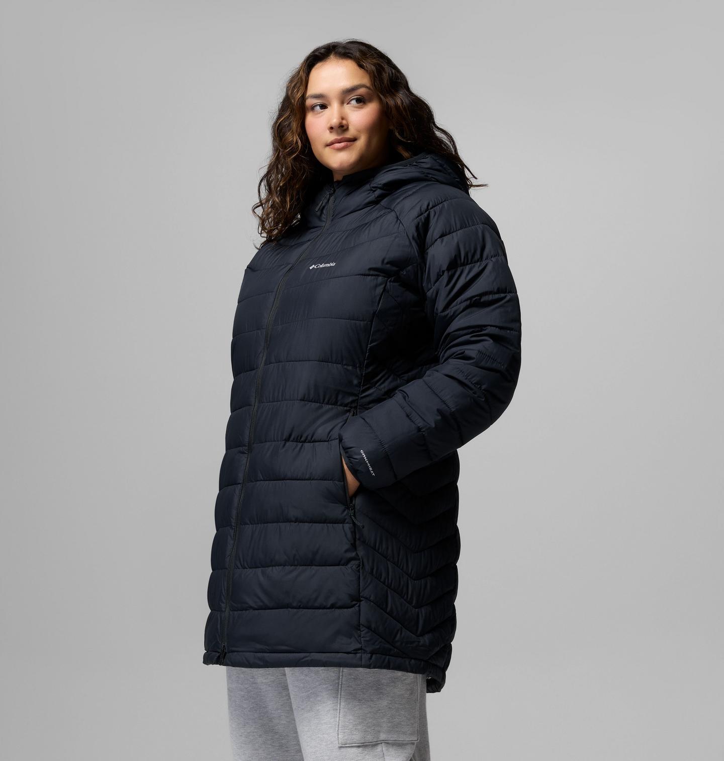 Женская куртка Columbia Powder Lite II Mid Jacket - Plus Size, цвет: Чёрный — фото 3