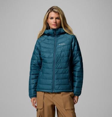Women’s Powder Lite II Hooded Insulated Jacket, Color: Everblue, image 3