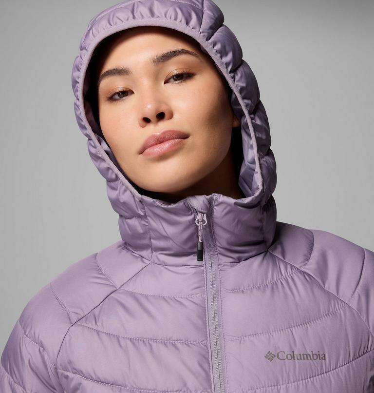 Women’s Powder Lite II Hooded Insulated Jacket, Color: Shale Purple, image 7