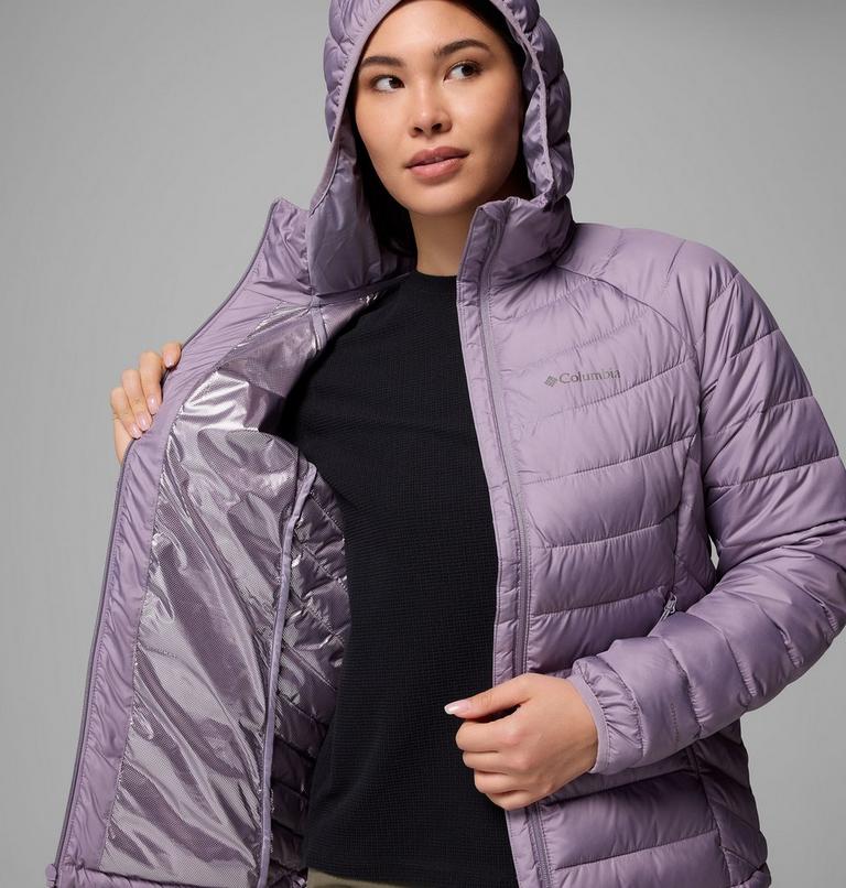 Women’s Powder Lite II Hooded Insulated Jacket, Color: Shale Purple, image 9