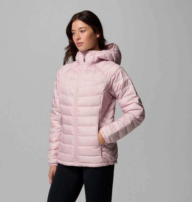 Women's Powder Lite II Hooded Jacket, Color: Mineral Pink Ripstop, image 4