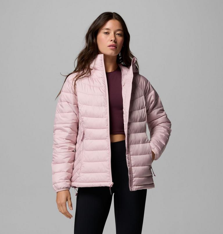 Women's Powder Lite II Hooded Jacket, Color: Mineral Pink Ripstop, image 5