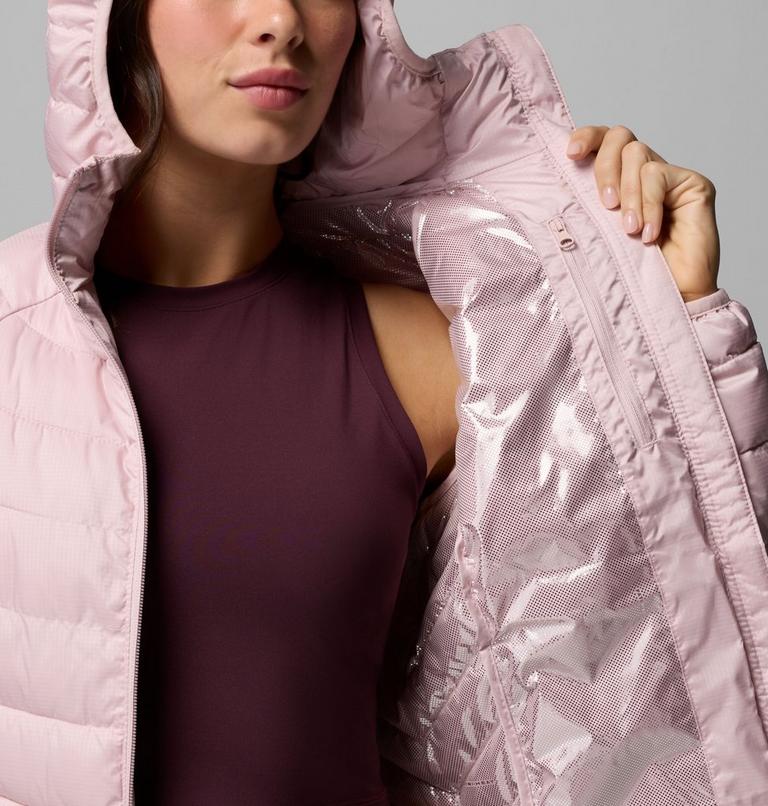 Women's Powder Lite II Hooded Jacket, Color: Mineral Pink Ripstop, image 6