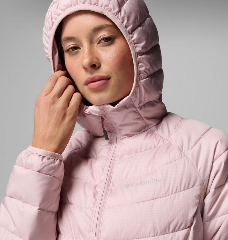 Women's Powder Lite II Hooded Jacket, Color: Mineral Pink Ripstop, image 7