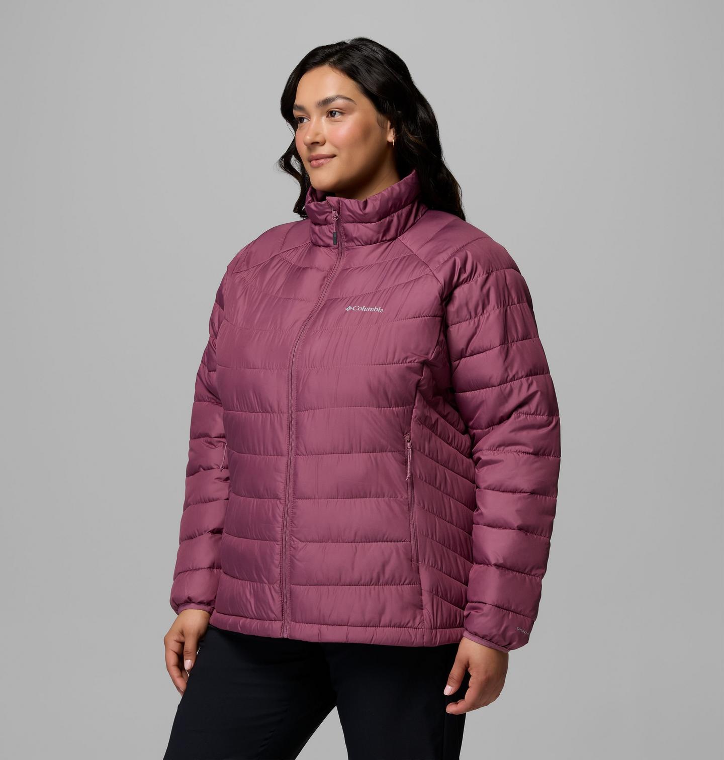 Женская куртка Columbia Powder Lite II Full Zip Jacket - Plus Size, цвет: Состаренный розовато-лиловый — фото 4