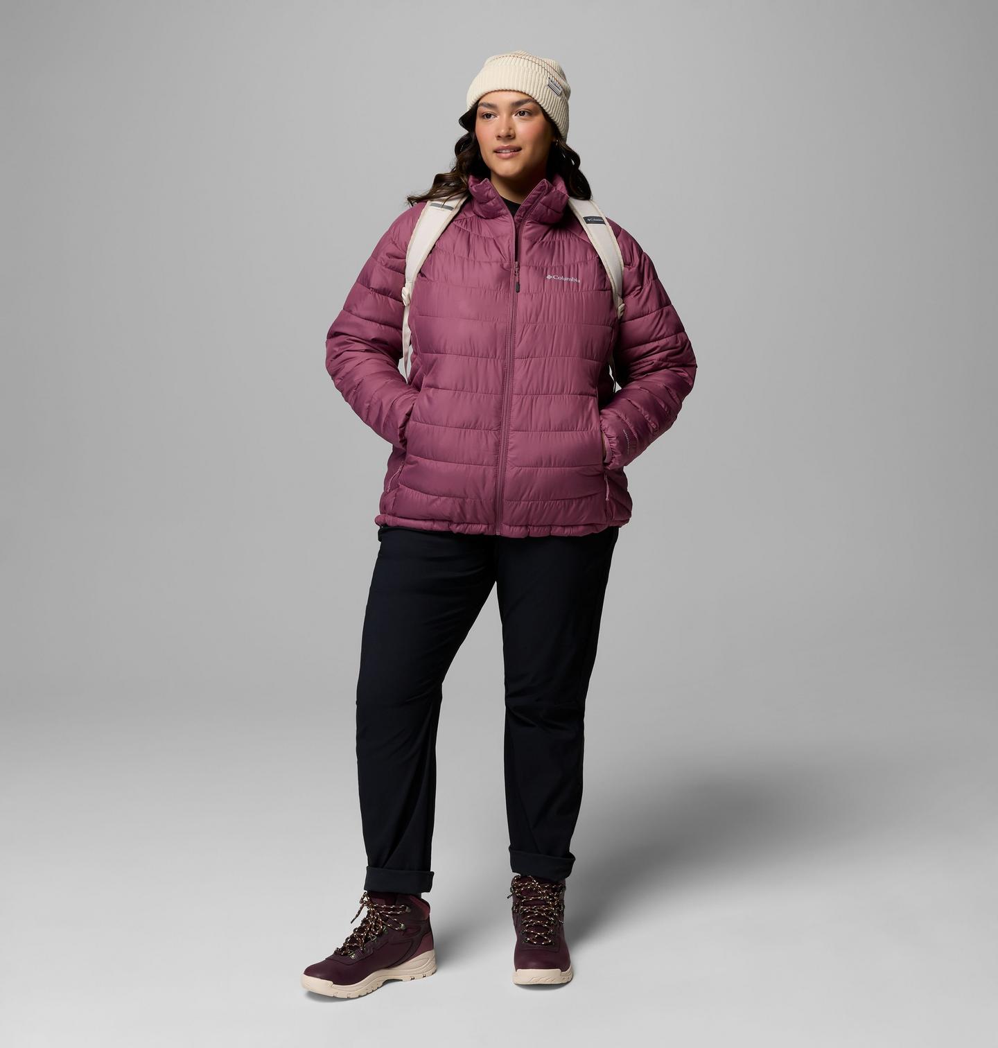 Женская куртка Columbia Powder Lite II Full Zip Jacket - Plus Size, цвет: Состаренный розовато-лиловый — фото 2