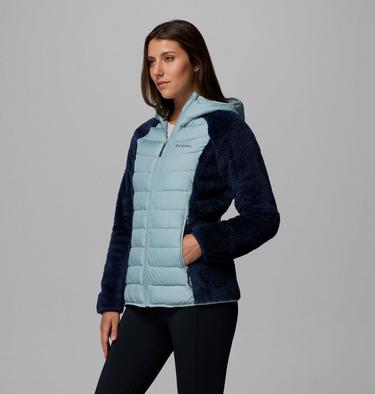 Veste en Polaire Sherpa Hybride Powder Lite II Femme, Color: Collegiate Navy, Crushed Blue, image 8