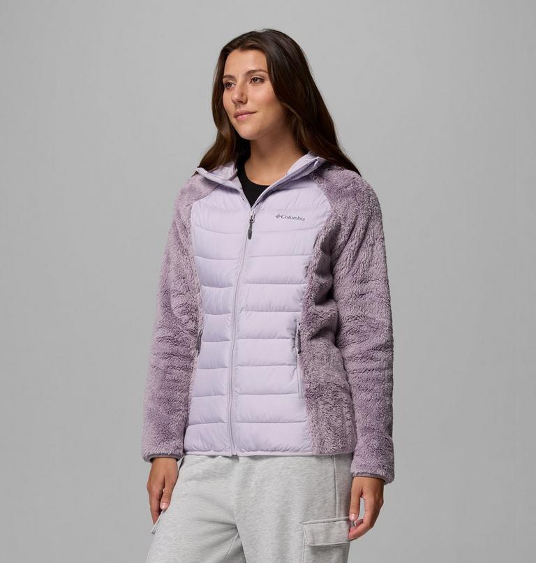 Women's Powder Lite II Sherpa Hybrid Fleece Jacket, Color: Shale Purple, Lavender Pearl, image 4