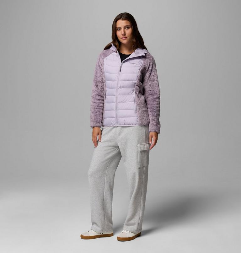 Women's Powder Lite II Sherpa Hybrid Fleece Jacket, Color: Shale Purple, Lavender Pearl, image 2