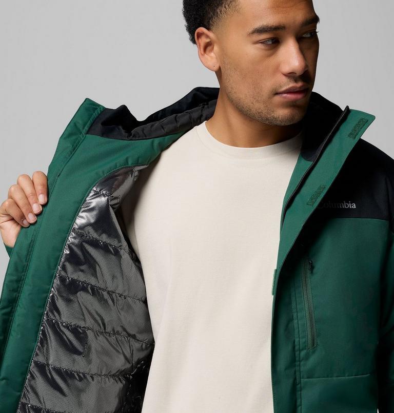 Men's Hikebound II Insulated Waterproof Jacket, Color: Rain Forest, Black, image 6