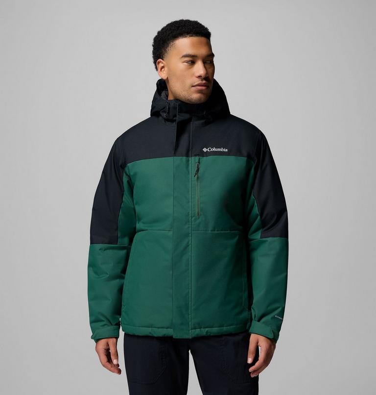 Men's Hikebound II Insulated Waterproof Jacket, Color: Rain Forest, Black, image 1