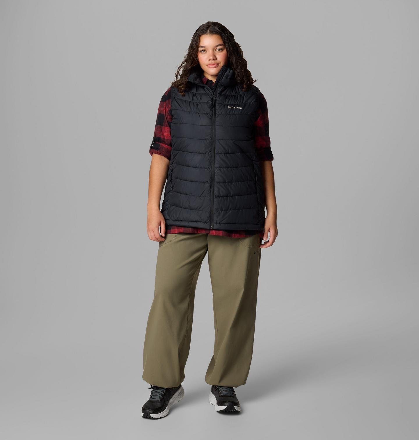 Женский жилет Columbia Powder Lite II Vest - Plus Size, цвет: Чёрный — фото 2