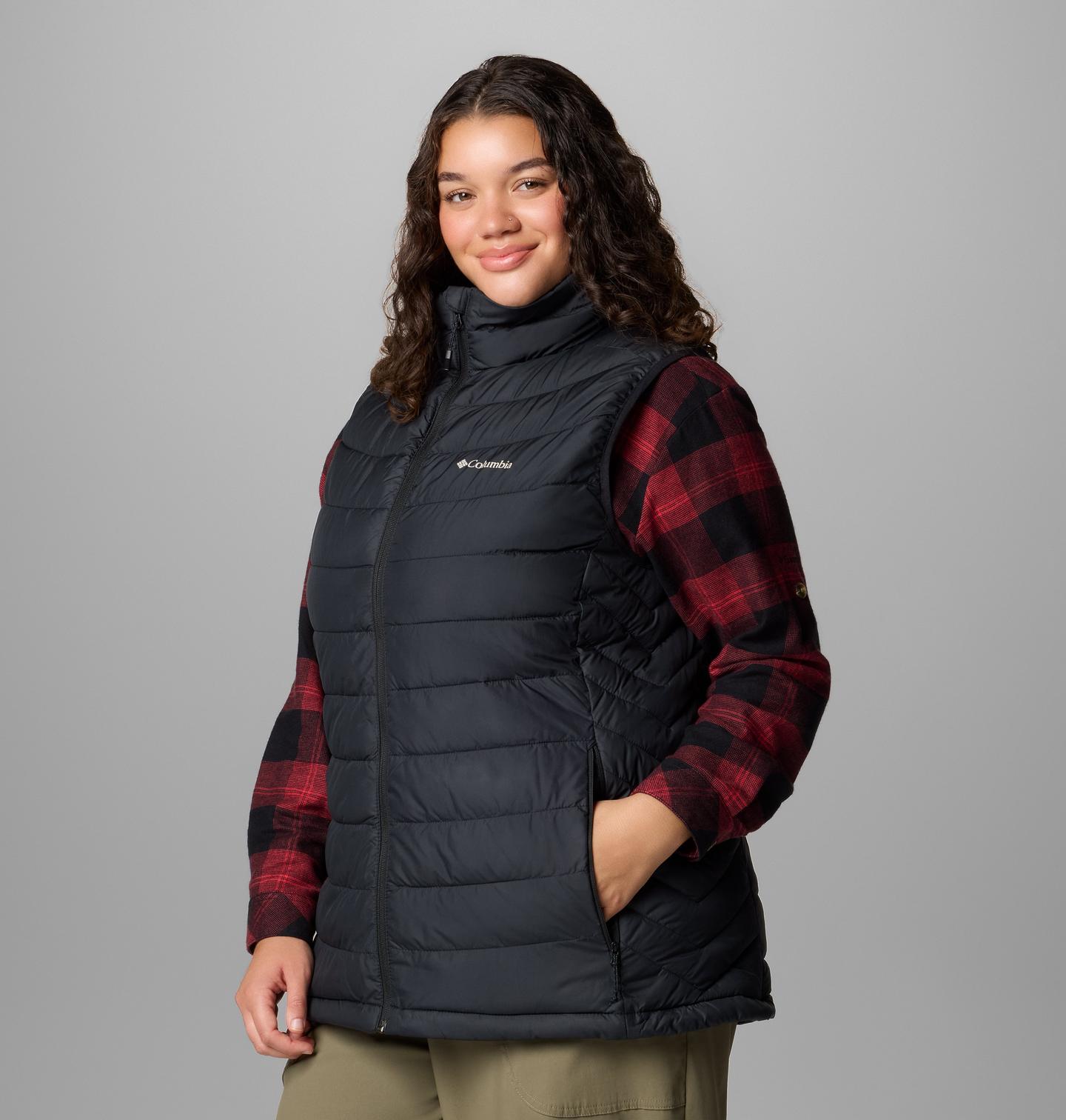 Женский жилет Columbia Powder Lite II Vest - Plus Size, цвет: Чёрный — фото 3