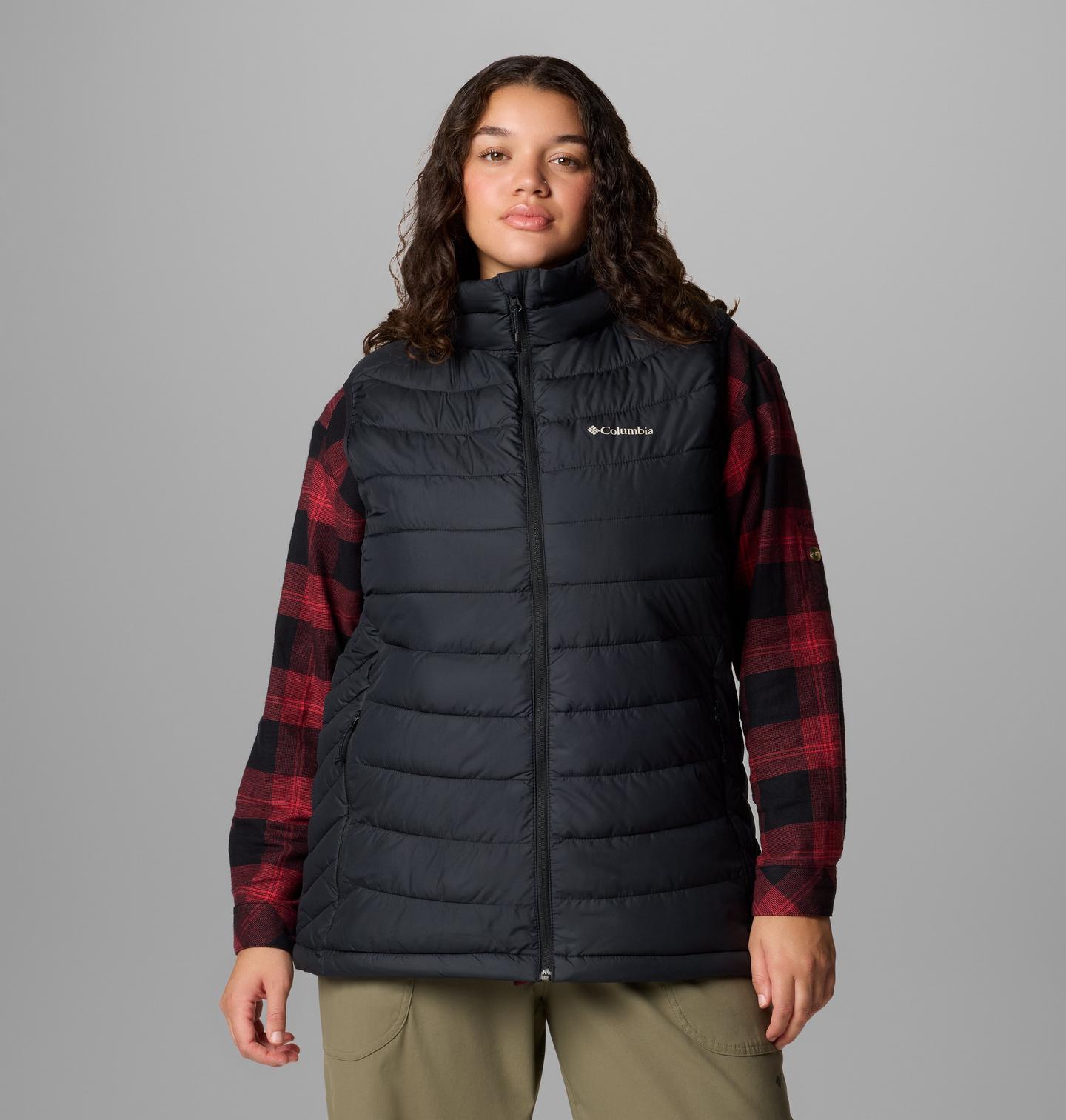 Женский жилет Columbia Powder Lite II Vest - Plus Size, цвет: Чёрный — фото 1