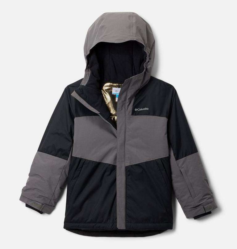 Boys' Mighty Mogul III Jacket, Color: Black, City Grey, image 1