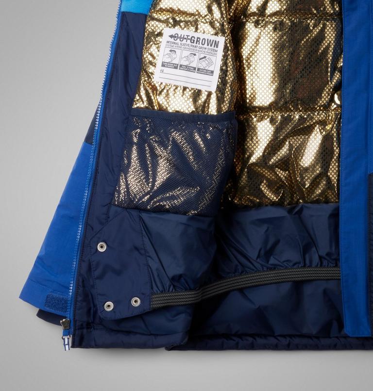 Boy's Mighty Mogul III Waterproof Ski Jacket, Color: Collegiate Navy, Mountain Blue, image 3