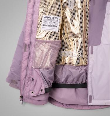 Girl's Mighty Mogul III Waterproof Ski Jacket, Color: Lavender Pearl, Shale Purple, image 6