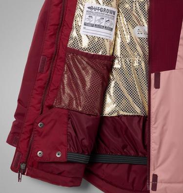 Girl's Mighty Mogul III Waterproof Ski Jacket, Color: Eraser Pink, Rich Wine, image 3