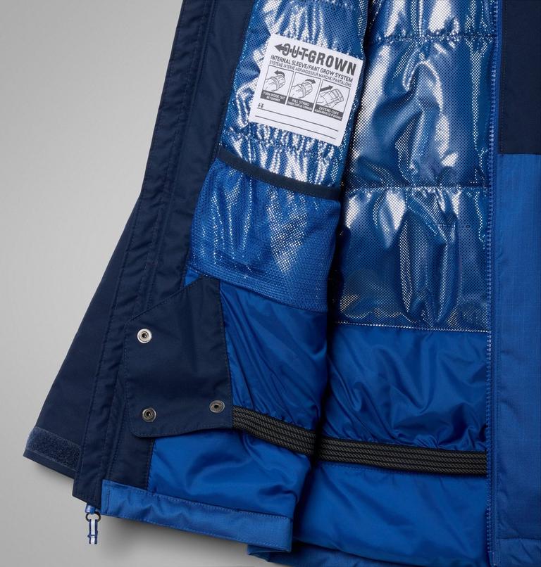 Boys' Alpine Action III Waterproof Ski Jacket, Color: Mountain Blue Melange, Collegiate Navy, image 3